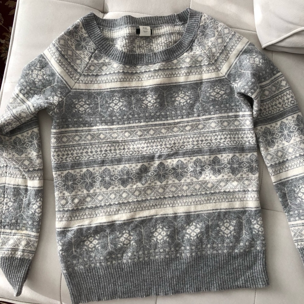 J Crew wool and cashmere snowflake sweater*XXS